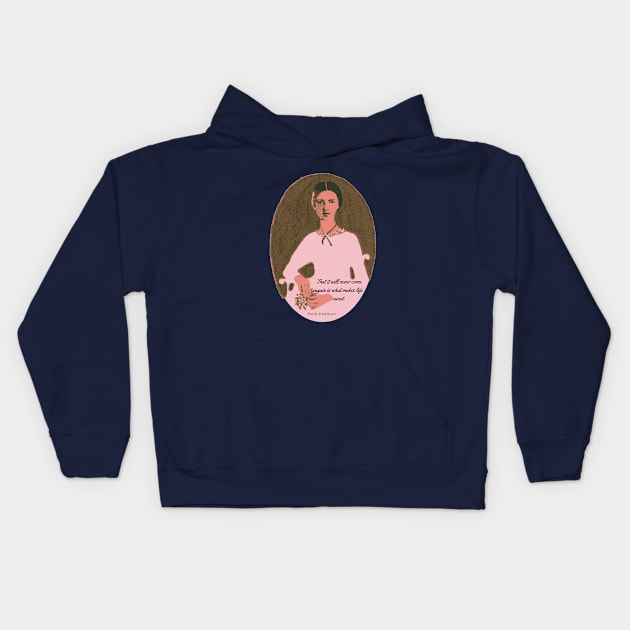 Emily Dickinson stamp and quote Kids Hoodie by artbleed